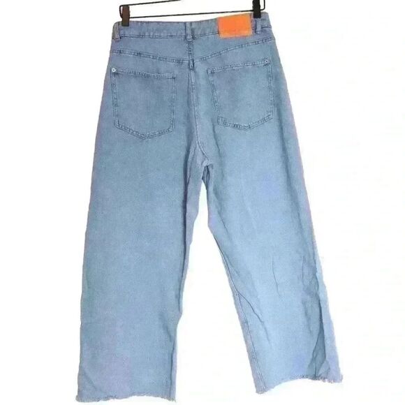 Lefties Brand Womens Denim Culottes in Light Indigo High Rise Wide Leg Size 32 - Picture 7 of 7